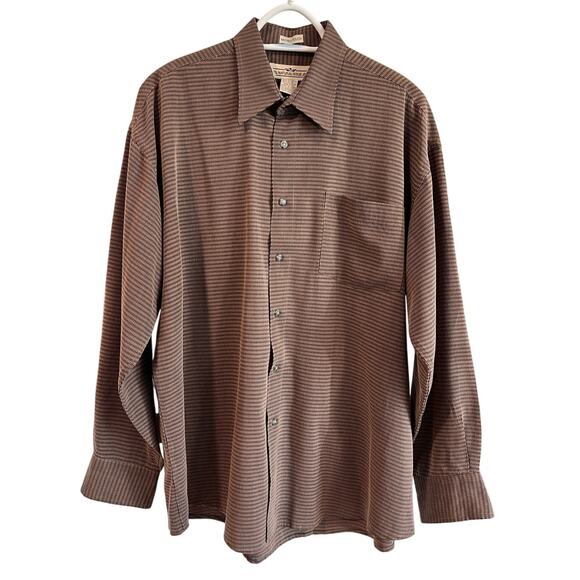 Natural Issue Other - Vintage Natural Issue Long Sleeve Shirt Brown Micro Check Made in Korea Large
